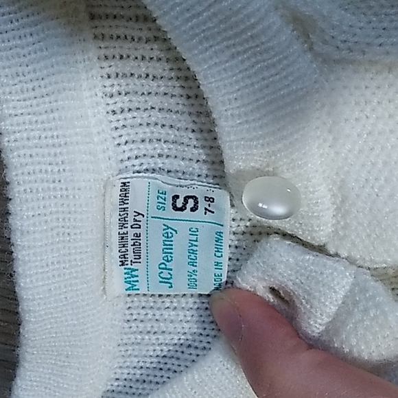 Vintage 80s JC Penney Girl's Floral Cardigan Sweater size 7/8 - Picture 4 of 5